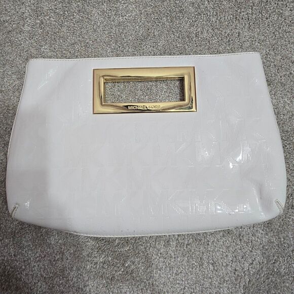 Michael Kors white logo clutch evening bag - Picture 1 of 10